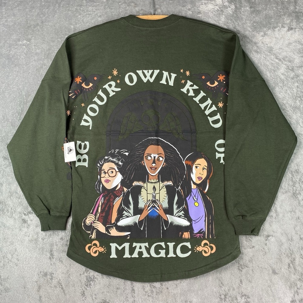 Disney Hocus Pocus 2 Spirit Jersey Shirt Size XS Green Long Sleeve Halloween